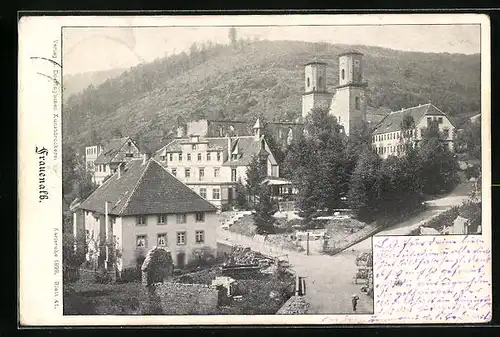 AK Frauenalb, Teilansicht mit Kloster
