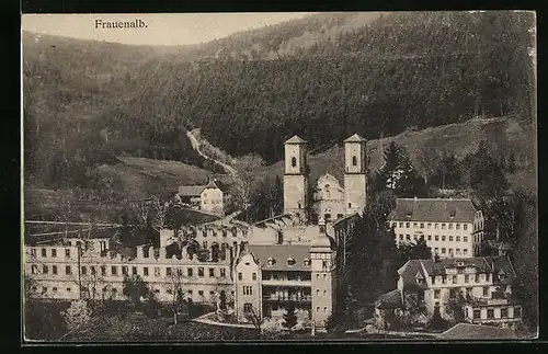 AK Frauenalb, Panoramablick auf das Kloster