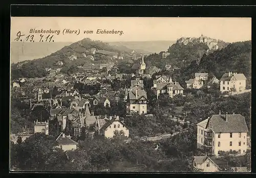 AK Blankenburg / Harz, Panoramablick vom Eichenberg