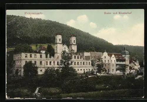 AK Frauenalb, Ruine und Klosterhof