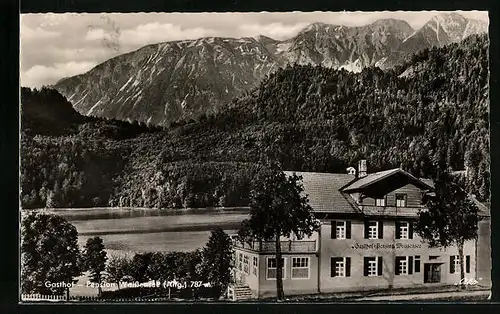 AK Weissensee / Allgäu, Gasthof-Pension von Josef Böck
