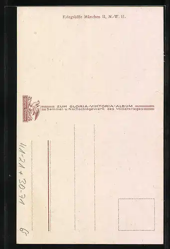 AK Die Marine, Matrose steht neben Munition 38,1 cm und 9 cm auf einem Schiffsdeck