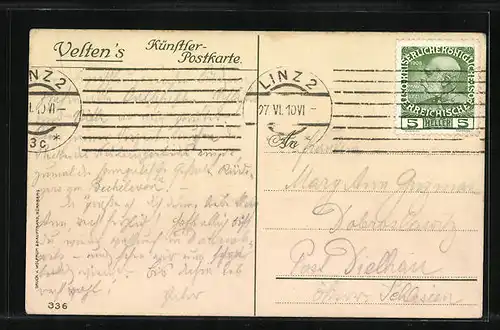 Künstler-AK Dürrenstein, Ruine Dürrenstein