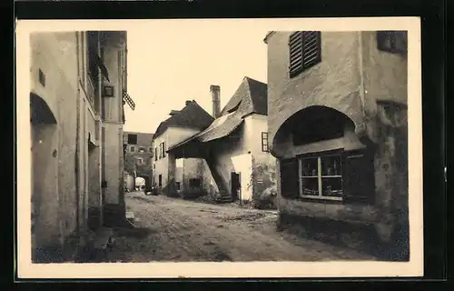 AK Dürnstein, Strassenpartie mit Gebäudeansicht