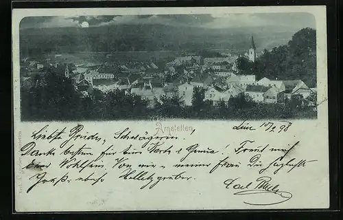 Mondschein-AK Amstetten, Teilansicht