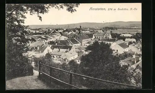 AK Amstetten, Totale vom Berg aus gesehen