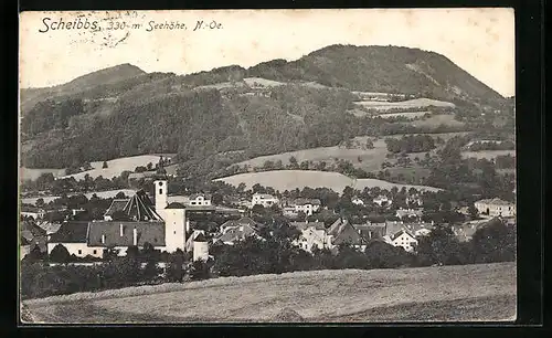 AK Scheibbs, Teilansicht von der Bergwiese aus gesehen