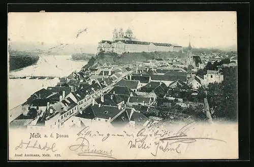 AK Melk a. d. Donau, Totale mit Kloster