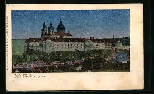 AK Melk a. d. Donau, Teilansicht mit Stift