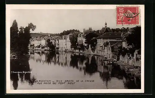 AK Argenton, Rive droite de la Creuse, Vue prise du Pont Neuf