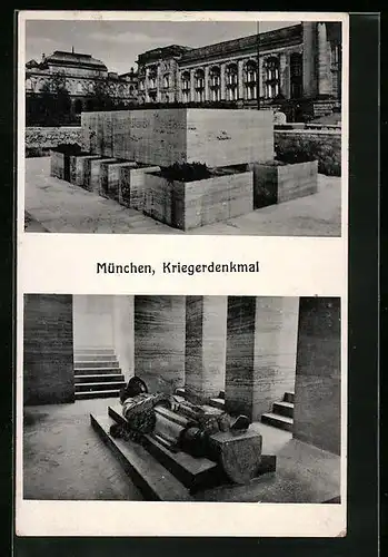 AK München, Armeemuseum und Kriegerdenkmal