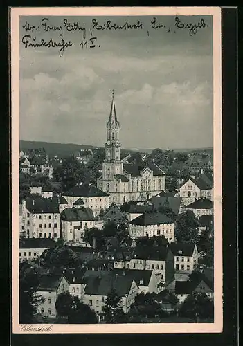 AK Eibenstock, Stadtansicht mit der Kirche im Zentrum