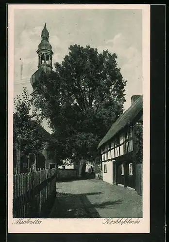 AK Neschwitz, an der Kirchhofslinde