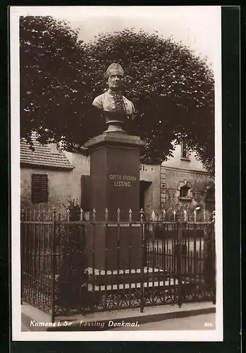 AK Kamenz i. Sa., das Lessing Denkmal