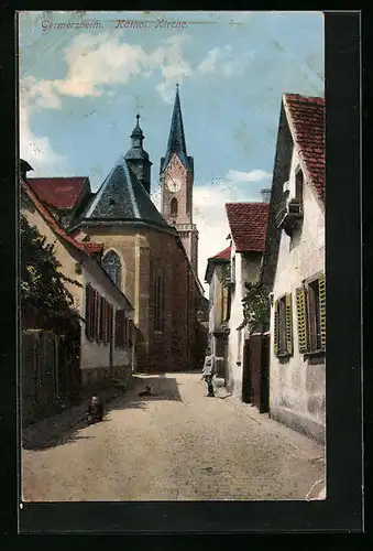 AK Germersheim, an der kathol. Kirche