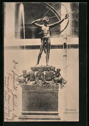 AK Nürnberg, am Apollobrunnen