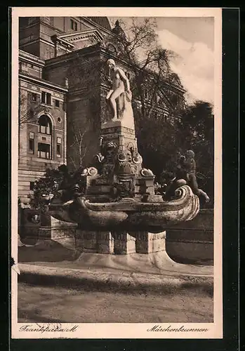 AK Frankfurt am Main, am Märchenbrunnen