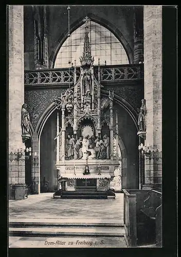 AK Freiberg i. S., der Dom, am Altar