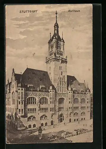 AK Stuttgart, das Rathaus