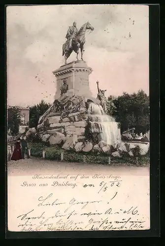 AK Duisburg, Kaiserdenkmal auf dem Kaiserberg