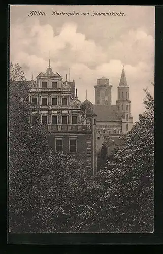 AK Zittau i. Sa., Klostergiebel und Johanniskirche