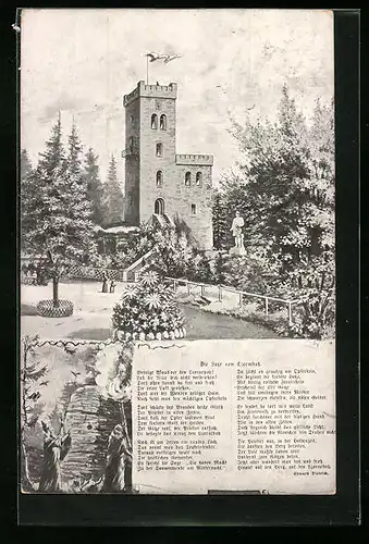 AK Cunewalde, Czorneboh, Aussichtsturm und Sage