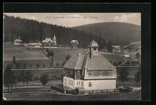 AK Rehefeld, Ortsansicht mit Schloss und Schule