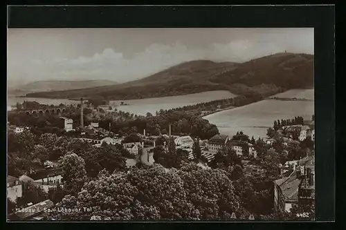 AK Löbau i. Sa., Löbauer Tal aus der Vogelschau