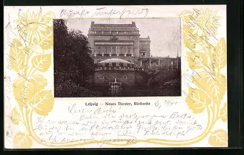 AK Leipzig, Neues Theater, Rückseite