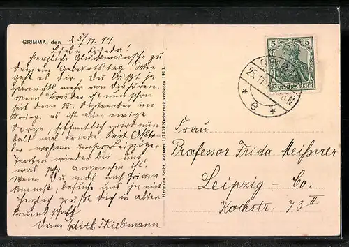 AK Grimma, Markt mit Rathaus