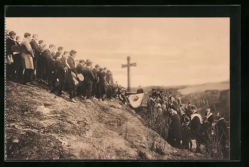 AK Meissen, St. Afra, Schulfest, Vor dem Frühgebet auf dem Götterfelsen