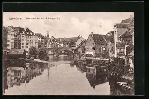 AK Nürnberg, Karlsbrücke mit Schleifersteg