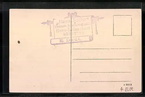 AK Nürnberg, Original Schuster-Werkstätte, Porträt Hans Sachs