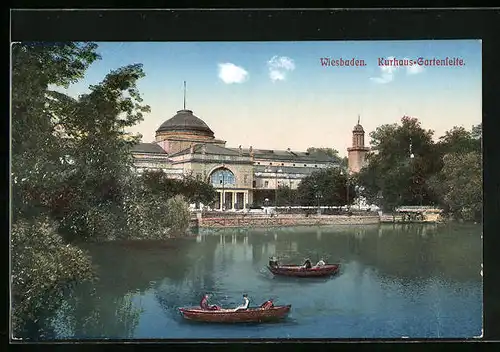 AK Wiesbaden, Kurhaus, Gartenseite