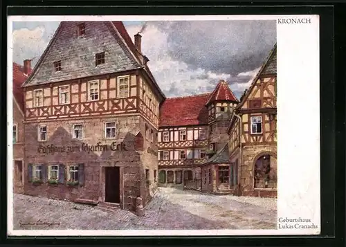 Künstler-AK Kronach, Geburtshaus Lukas Cranachs