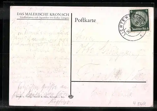 Künstler-AK Kronach, Geburtshaus Lukas Cranachs