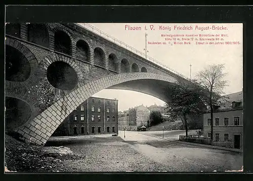 AK Plauen i. V., König Friedrich August-Brücke