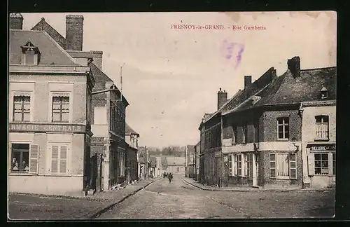AK Fresnoy-le-Grand, Rue Gambetta
