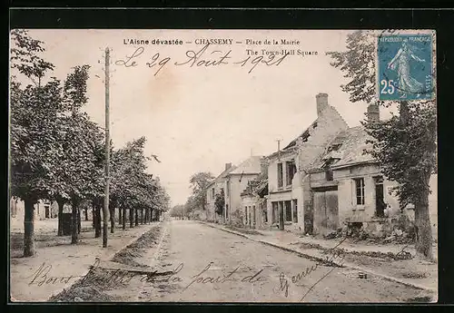 AK Chassemy, Place de la Mairie