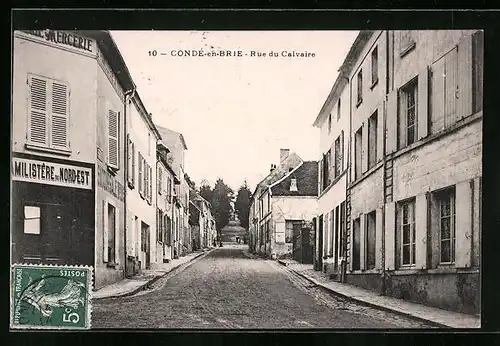 AK Conde-en-Brie, Rue du Calvaire