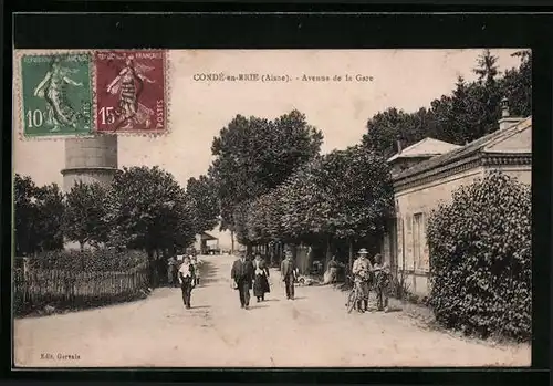 AK Conde-en-Brie, Aenue de la Gare