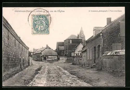 AK Chery-les-Pouilly, La rue de l`Eglise