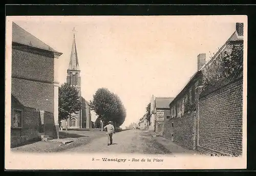 AK Wassigny, L`Eglise, Rue de la Place