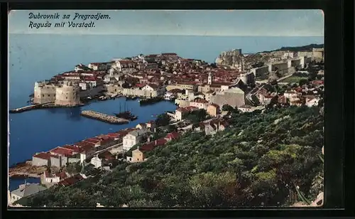AK Dubrovnik, Ortsansicht mit Vorstadt