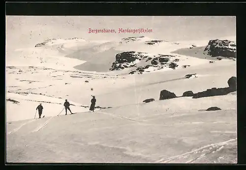 AK Hardangerjokulen, Skiläufer auf dem Gletscherplateau