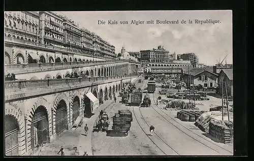 AK Algier, Die Kais mit Boulevard de la Republique