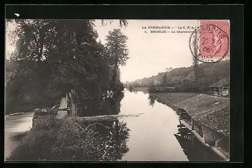 AK Broglie, La Charentonne, Uferanlagen