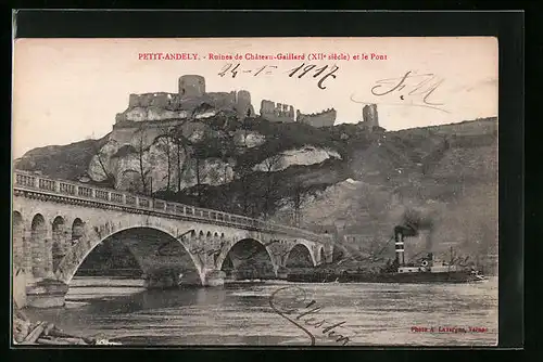 AK Petit-Andely, Ruines de Chateau Gaillard et le Pont