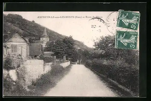 AK Amfreville-sous-Les-Monts, Route de Flipon