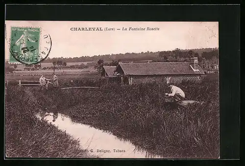 AK Charleval, La Fontaine Rosette
